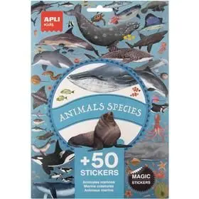 50 STICKER ANIMALS MARINS