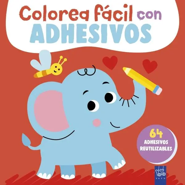 COLOREA FÁCIL CON ADHESIVOS - ELEFANTE