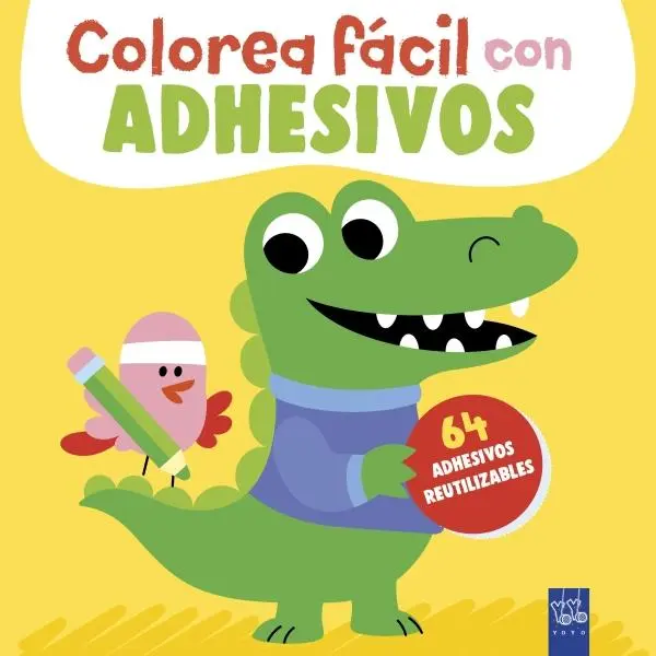 COLOREA FÁCIL CON ADHESIVOS - COCODRILO